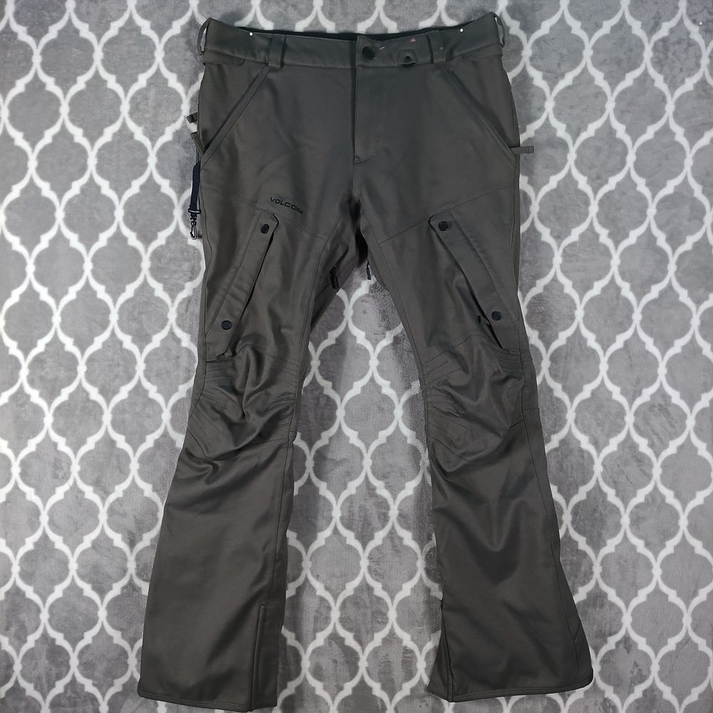 Volcom Snowboard Pants Men Large Dark Grey Modern Articulated 15K G1351709